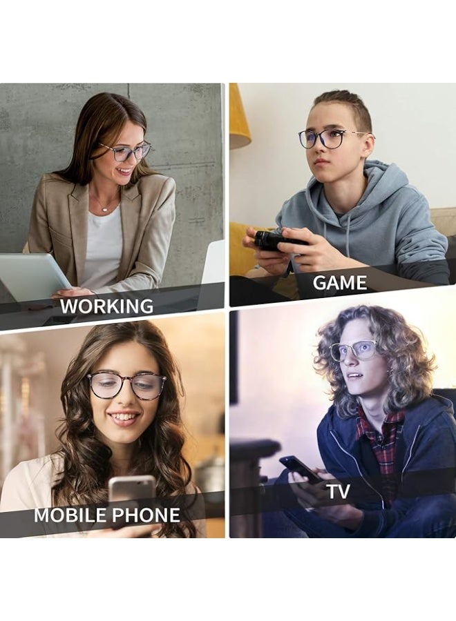 Joopin Blue Light Glasses for Men Women Anti Eye Fatigue, Retro Round Blue Light Eyewear Computer Gaming Screen Glasses - Image 4